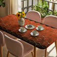 thumbnail image 3 of Orange Geometric Table Cloths for 3 Foot Rectangle Tables, Ombre Modern Abstract Art Patio Waterproof Elastic Fitted Tablecloths, Washable Rectangular Table Cover for Camping, 3 of 8