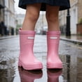 thumbnail image 4 of Elegyee Girls Rain Boots Unisex Solid Lightweight Soft Sole Non Outdoor Wear Rain Shoes, 4 of 8