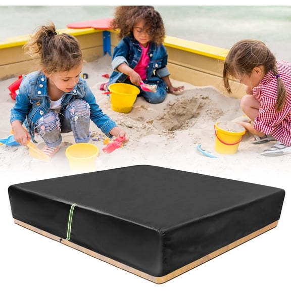 VETPW Sandbox Covers, 60inch Waterproof Sandpit Cover, 420D Oxford Sandpit Covers with Reflector, Elastic Straps for Keeping the Sandpit Clean