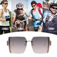 thumbnail image 5 of Gafas de sol sin marco cuadradas con recorte, gafas de sol de tiro callejero de moda con montura grande, hechas de PC, 5 of 5