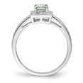 thumbnail image 7 of Auriga Fine Jewelry 925 Sterling Silver Emerald Cut Prasiolite and Diamond Engagement Ring Size 8 for Women, 7 of 7