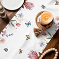 thumbnail image 4 of Table Runner - 72 Inch Long, Easter Kitchen Dining Table Runner Dresser Scarves, Spring Flowers Wreath Rabbit Budding Florals Farmhouse Decor for Coffee Tables Wedding Party Banquet, 4 of 8