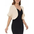thumbnail image 4 of Xysaqa Women's Half Sleeve Cardigan Comfy Lightweight Chiffon Cardigans Cropped Open Front Shrugs Bolero for Women Short Shawl Tops, 4 of 6