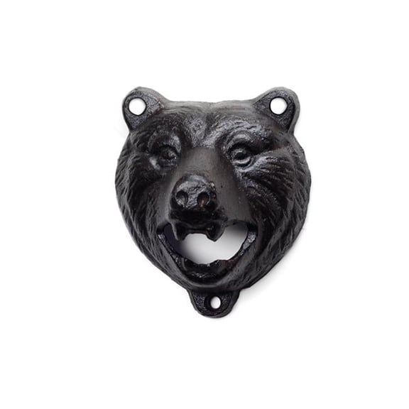 Abbott Collections AB-27-IRONAGE-72 3.75 in. Growling Bear Wall Bottle Opener, Black