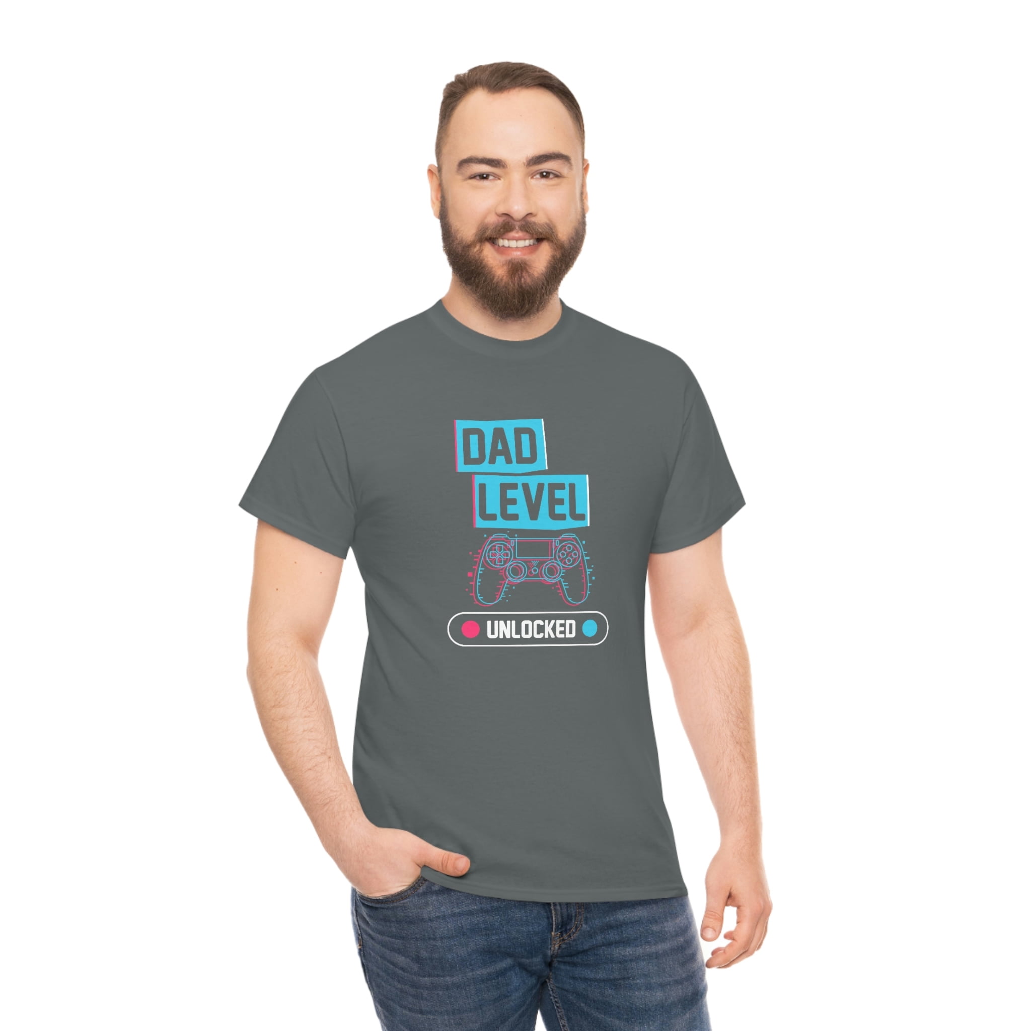 Funny Gaming T-Shirt For Dad - 'Leveled Up To Daddy' Gamer Father Gift Tee
