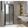 thumbnail image 5 of 36 in. W x 72 in. H Bifold Shower Door with 1/4 "(6 mm) Tempered Glass, Matte Black, 5 of 12
