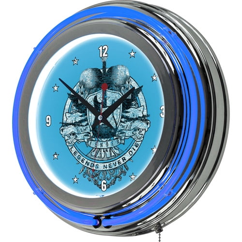 Fender Legends Never Die Double Ring Neon Clock