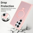 thumbnail image 2 of Magnetic for Samsung Galaxy S24 Ultra Case, Shock-Absorbent Anti-Fingerprint Matte Protective Back Cover with Ring Kickstand, Anti-Scratch PC+TPU Non-Slip Slim Wireless Charging Case, Pink, 2 of 6