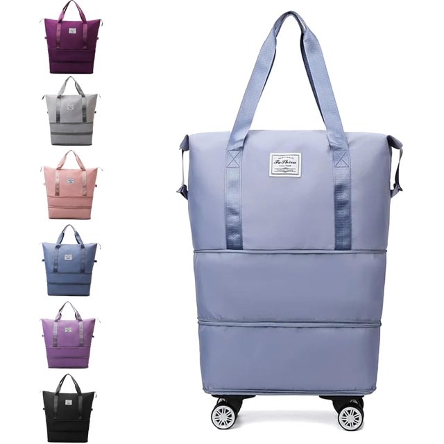 Kulken Travel Bag with Wheels, 2025 New Large Capacity Travel Bag - Universal Wheel Removable (wheel-equipped, Blue)