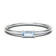 thumbnail image 1 of East-West Stackable Baguette Birthstone Ring - Aquamarine (March), 1 of 5