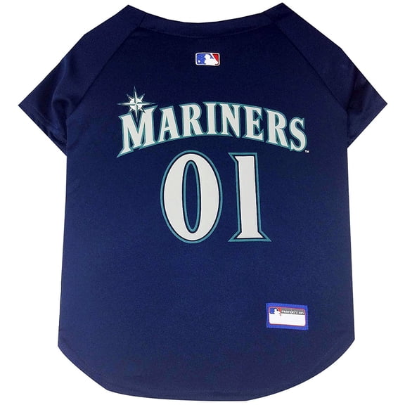 Pets First MLB Seattle Mariners Mesh Jersey for Dogs and Cats - Licensed Soft Poly-Cotton Sports Jersey - Small