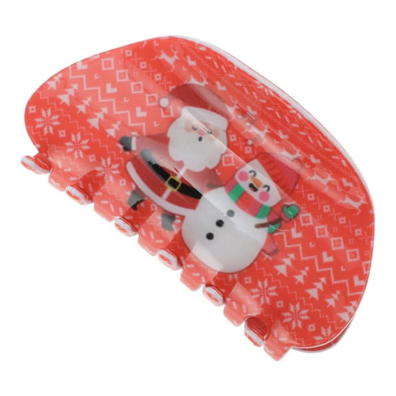 Unique Bargains 1 Pc Christmas Hair Clips Snowman Hairdo Clip for Christmas 3.35"x1.77"x1.77" Red White