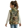 thumbnail image 2 of Garronmavis Camo Forest Zippered Vest Wind Proof Deer Girls Outerwear Vests Soft Winter Lightweight Sleeveless Jacket with Pocket Stylish Fall Winter Warm Sleeveless Outerwear, 2 of 7