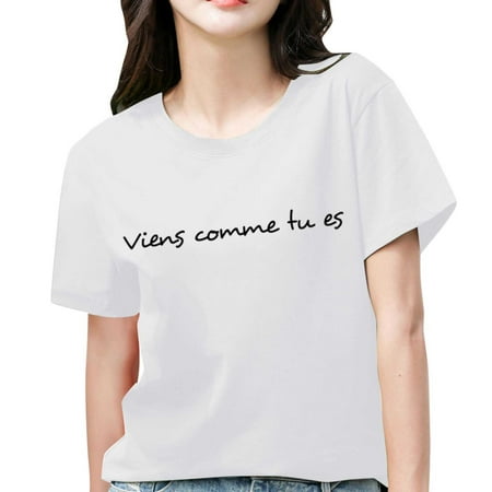 

Fsqjgq Short Sleeve Shirts For Men Maternity Loose Tops Womens Summer Top Printed Casual T Shirt Letter Pattern Fashion Short Sleeve Athletic Shirts Women Loose Fit