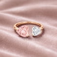 thumbnail image 6 of Rosec Jewels Lab Grown Pink White Diamond Toi Et Moi Heart Promise Ring - 1 Ct - IGI Certified Fancy Pink Gemstone Ring (VS1 Grade), 18K Rose Gold, US 9.00, 6 of 8