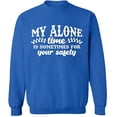 thumbnail image 2 of OXI Crewneck Sweatshirt - My Alone Time,Basic Casual Sweatshirts for Men's and Women Fleece Sweatshirt Long Sleeve - Royal Blue 3X-Large, 2 of 2