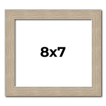 8x7 Frame Grey Solid Wood Picture Frame Width 1 Inches | Interior Frame Depth 0.5 Inches |