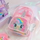 thumbnail image 3 of Mochila de unicornio para niños, mochila escolar transparente para niña y niño (rosa) Likrtyny Para estrenar, 3 of 9