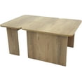 thumbnail image 7 of VESCASA Modern L Shaped Nesting Coffee Table Set of 2 Modular Rectangle Walnut Wood Table for Living Room, 7 of 7