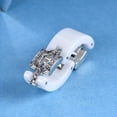 thumbnail image 4 of PAMTIER Unisex Ceramic Creative Unique Micro-Inlaid Crystal Zircon Chain Link Splicing Ring Couple Eternity Wedding Band Comfort Fit White Size 9, 4 of 6