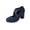 Blue, variant on Women Mary Jane Pumps Elastic Strap Platform Block Heel Vintage Comfortable Chic Shoes for Office Party