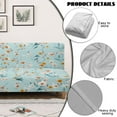 thumbnail image 6 of ZIATUBLES Flower Aqua Armless Futon Sofa Cover, Stretch Elastic Couch Slipcover Dustproof Furniture Protector Machine Washable Sofa Bed Cover for Living Room Bedroom, 6 of 9