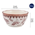 thumbnail image 2 of Bico Country Wanderlust Scalloped Ceramic Cereal Bowls Set of 4, 24oz, for Pasta, Salad, Cereal, Soup & Microwave & Dishwasher Safe, 2 of 3