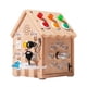 thumbnail image 5 of Tablero ocupado de casa de madera Montessori con interruptor de luces, tablero sensorial de casa ocupada con cubo de actividades, habilidades motoras, 5 of 9
