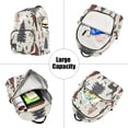 thumbnail image 5 of FORMRS Mini Backpack Purse for Women Quilted Travel Daypack Casual Shoulder Bag, Beige Christmas Forest, 5 of 7