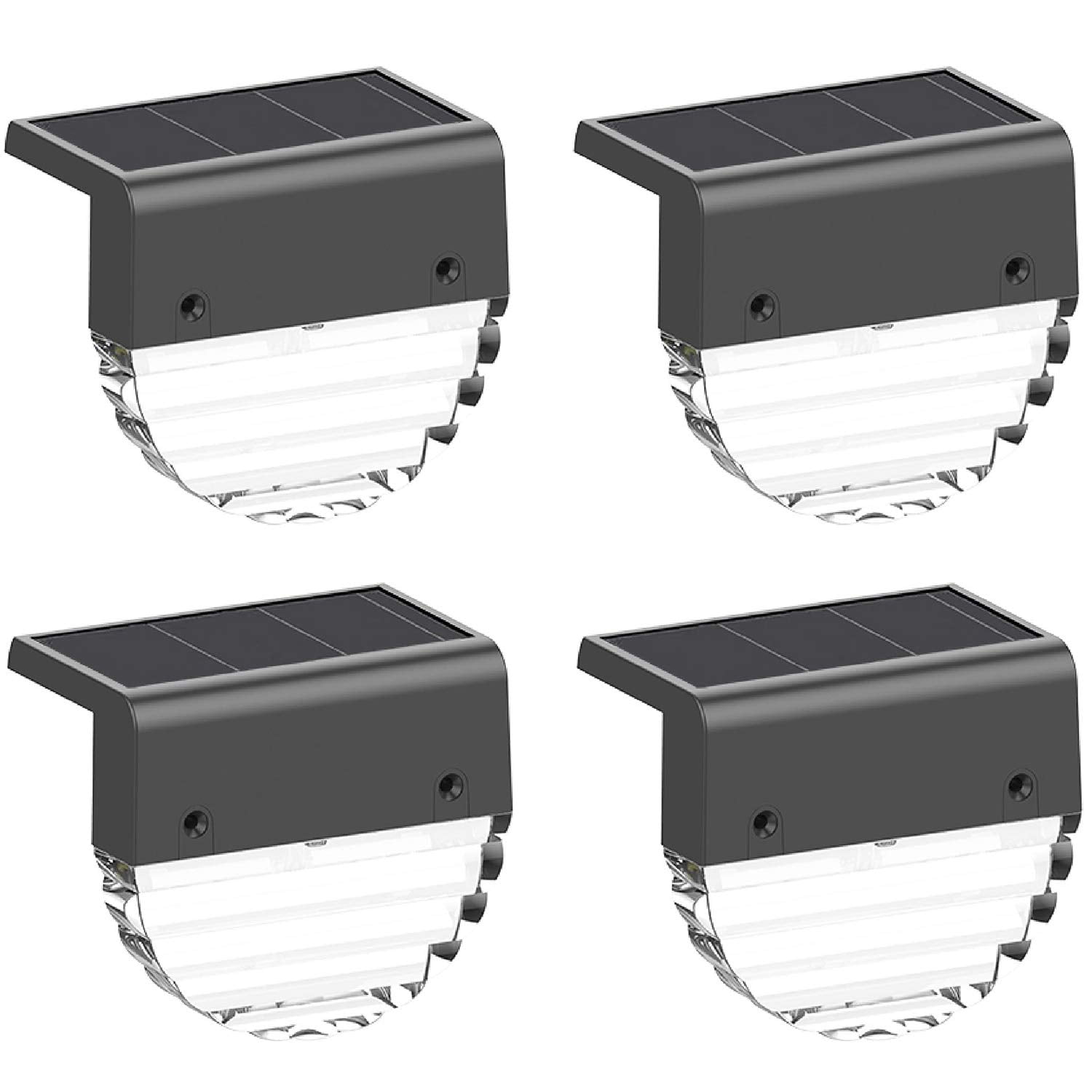 Solar Fence Lights,Outdoor 4 Pack Decorative Solar Deck Lights