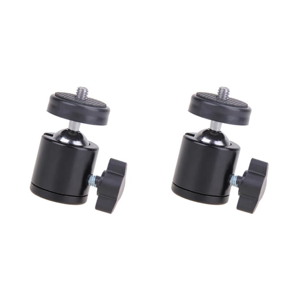 Methold Ball Head Mini Tripod Swivel Flashlight 1/4 Camera Screw Camcorder Monopod LED Mount Flash Foldable Phone Adapter Light negro 2piezas