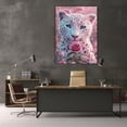 thumbnail image 5 of Mudket Framed Pink Leopard with Rose Canvas Wall Art, Cute Floral Animal Print Wall Decor, Ready to Hang for Girls Bedroom Living Room - 12"L x 8"W, 5 of 10