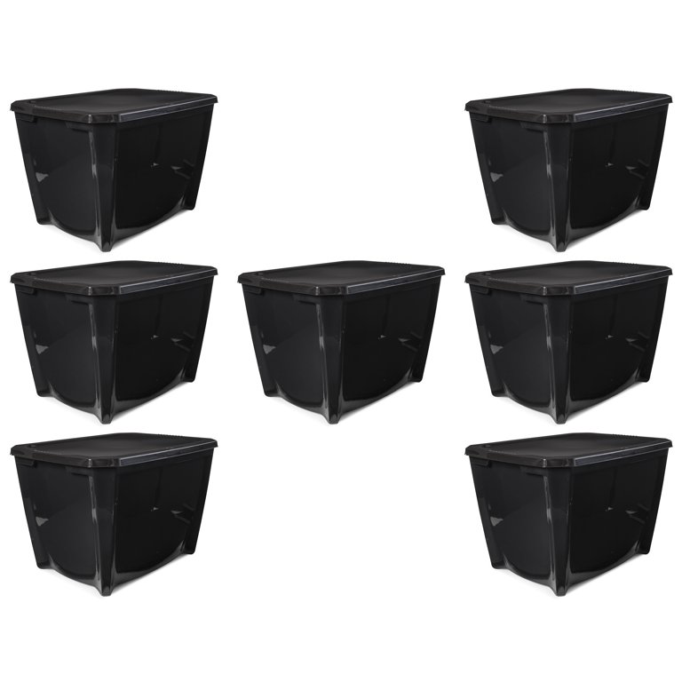 Life Story 20 Gallon Black Heavy Duty Stackable Plastic Storage