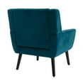 thumbnail image 5 of Mid Century Accent Chair, Button Tufted Upholstered Sofa Chairs, Modern Velvet Ergonomic Armchair for Living Room Bedroom, Reading, Teal, 5 of 7