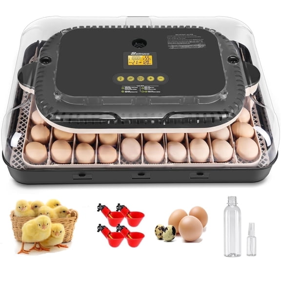 Adnoom 70 Egg Incubator for Hatching Eggs, Chicken Incubator for Eggs with Automatic Egg Turning and Humidity Control, Temperature Control & Egg Candler, Incubator for Chicken Quail Duck Goose Bird