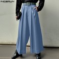thumbnail image 5 of INCERUN 2024 Pantalones de estilo coreano para hombre, pantalones de pierna recta de cintura alta y lisos, pantalones casuales de calle, pantalones sencillos que combinan con todo, tallas S-5XL, 5 of 5