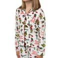 thumbnail image 5 of Dr. Seuss The Grinch Pajamas Girl's Velveteen 2-Piece Kids Lounge Sleep Set, 5 of 6