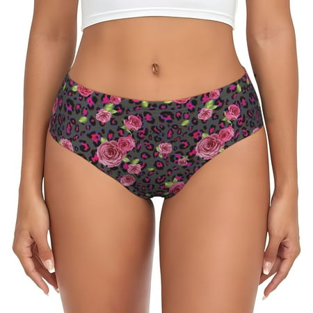 Womens Underwear  Rose Mix Leopard 2 No Show Seamless Underwear  Soft Comfy Stretch Panties  Hipster Ladies Panties Bikini Underwear Briefs