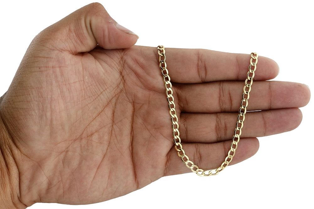 10K Yellow Gold 5.40mm Plain Hollow Cuban Curb Chain Link Necklace 20 Inches
