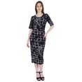thumbnail image 1 of Moomaya Casual Party Bodycon Dresses For Women Printed Short Sleeve Midi Dress, 1 of 8