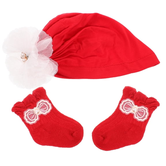Luxshiny Cotton Hats Set of 1 Red Bonnet Soft Comfortable Cap for