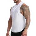 thumbnail image 2 of Mrrootc Men's Summer Running Fitness Quick-Drying Sleeveless Hoooded Solid Spliced T-Shirt Tank Tops, 2 of 4