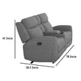 thumbnail image 5 of Cory Manual Recliner Loveseat- 78 Inch- Center Console- Gray Polyester, 5 of 9