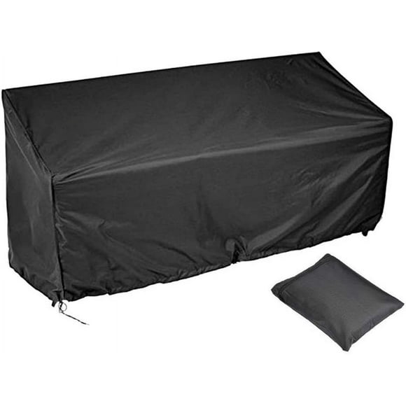 Zhuge 2/3/4 Seater Outdoor Bench Cover, Polyester Fabric Waterproof Anti-UV Dustproof Garden Patio Bench Seat Cover Furniture Protector with Drawstring Cord and Storage Bag