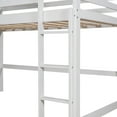 thumbnail image 5 of Twin over Twin Low Bunk Bed, Loft House Bed with Roof, Front Window, Ladder, Fence-shaped Guard Rail, Pine Floor Bunk Bed for Kids, Bedroom, Apartments, No Box Spring Needed, 5 of 8