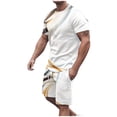thumbnail image 2 of UVEASISHA Summer Outfits for Men 3D Printed Short Sets Short Sleeve T-Shirt and Shorts Tracksuit Workout Set White XXXXL, 2 of 5