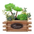thumbnail image 1 of Simulación de suculenta combinación de flores bonsái y macetas de madera, decoración creativa artificial para el hogar, plantas verdes, 1 of 5