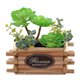 thumbnail image 1 of Simulación de suculenta combinación de flores bonsái y macetas de madera, decoración creativa artificial para el hogar, plantas verdes, 1 of 5