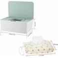 thumbnail image 2 of Wipes Dispenser with 2Pcs Portable Refillable Wipe Holder,Reusable Large Wipe Holder Box Flushable Wipes Case Bathroom Wipes Container for Pet Nursery Kitchen Office Counter(White-Green), 2 of 7
