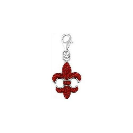 Doma Jewellery DJS01479 Sterling Silver and Crystal Charm - Fleur - De - Lis